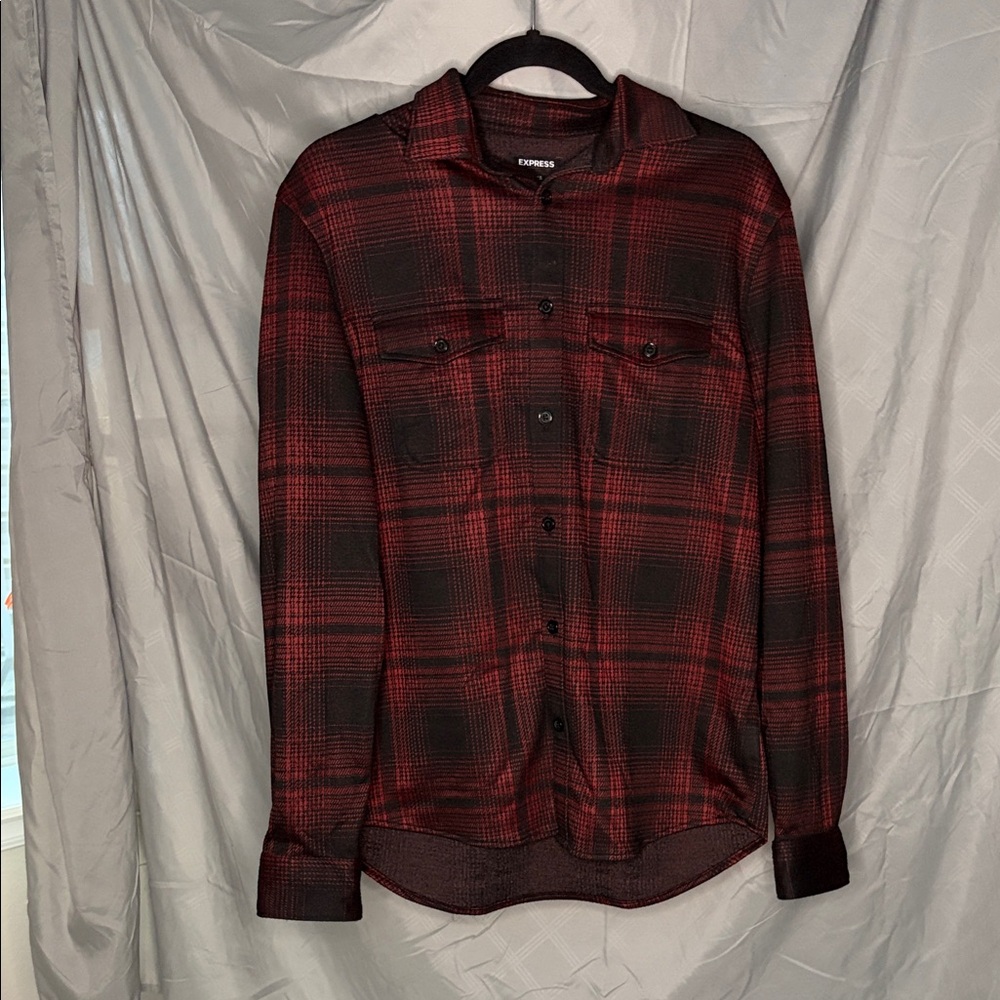 Express Red and Black Checkered Shirt
